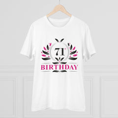 Generic Men's PC Cotton 71st Birthday Printed T Shirt (Color: White, Thread Count: 180GSM)
