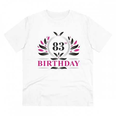 Generic Men's PC Cotton 83rd Birthday Printed T Shirt (Color: White, Thread Count: 180GSM)