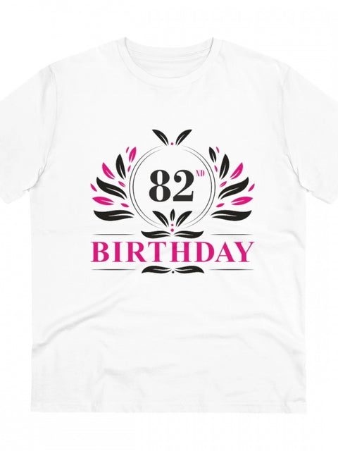 Generic Men's PC Cotton 82nd Birthday Printed T Shirt (Color: White, Thread Count: 180GSM)
