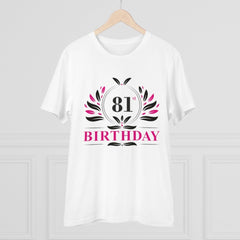 Generic Men's PC Cotton 81st Birthday Printed T Shirt (Color: White, Thread Count: 180GSM)