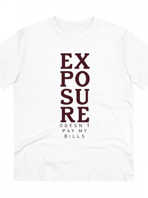 Men's PC Cotton Exposure Printed T Shirt (Color: White, Thread Count: 180GSM)