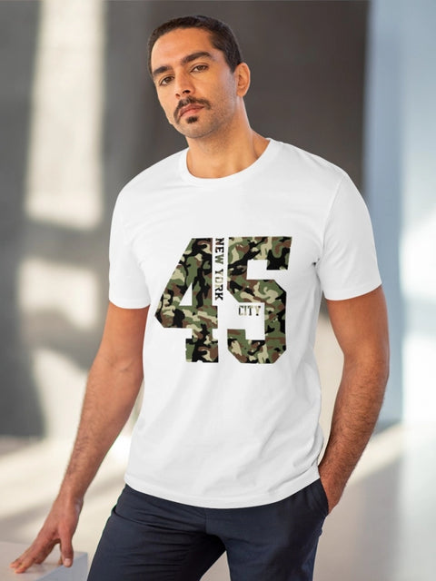 Generic Men's PC Cotton New York City Printed T Shirt (Color: White, Thread Count: 180GSM)