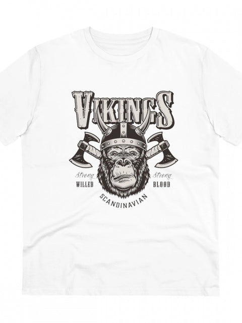 Generic Men's PC Cotton Gorila Desing Printed T Shirt (Color: White, Thread Count: 180GSM)
