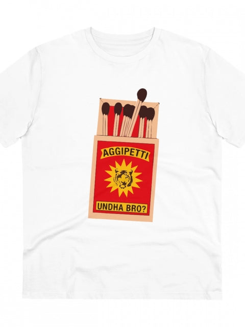 Generic Men's PC Cotton Telugu Desing Printed T Shirt (Color: White, Thread Count: 180GSM)