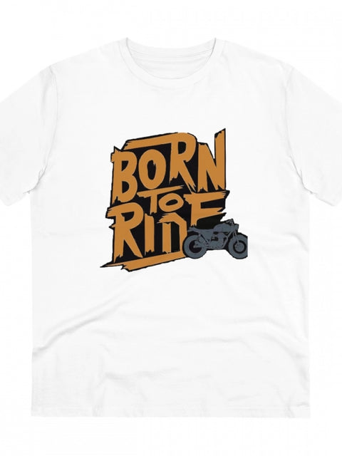 Generic Men's PC Cotton Explore The Unseen Printed T Shirt (Color: White, Thread Count: 180GSM)