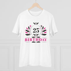 Generic Men's PC Cotton 25th Birthday Printed T Shirt (Color: White, Thread Count: 180GSM)