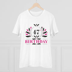 Generic Men's PC Cotton 47th Birthday Printed T Shirt (Color: White, Thread Count: 180GSM)