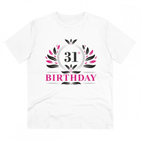 Generic Men's PC Cotton 31st Birthday Printed T Shirt (Color: White, Thread Count: 180GSM)