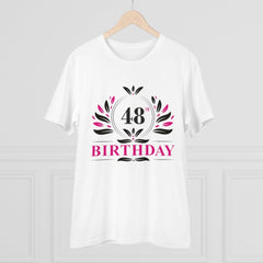 Generic Men's PC Cotton 48th Birthday Printed T Shirt (Color: White, Thread Count: 180GSM)