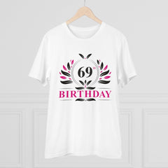 Generic Men's PC Cotton 69th Birthday Printed T Shirt (Color: White, Thread Count: 180GSM)