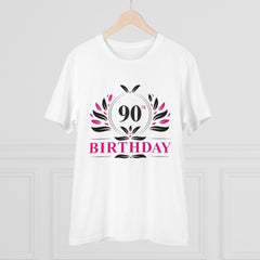 Generic Men's PC Cotton 90th Birthday Printed T Shirt (Color: White, Thread Count: 180GSM)