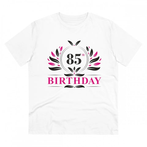 Generic Men's PC Cotton 85th Birthday Printed T Shirt (Color: White, Thread Count: 180GSM)