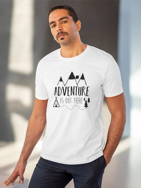 Generic Men's PC Cotton Explore The Unseen Printed T Shirt (Color: White, Thread Count: 180GSM)