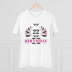 Generic Men's PC Cotton 22nd Birthday Printed T Shirt (Color: White, Thread Count: 180GSM)