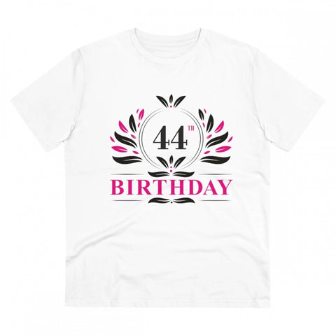 Generic Men's PC Cotton 44th Birthday Printed T Shirt (Color: White, Thread Count: 180GSM)