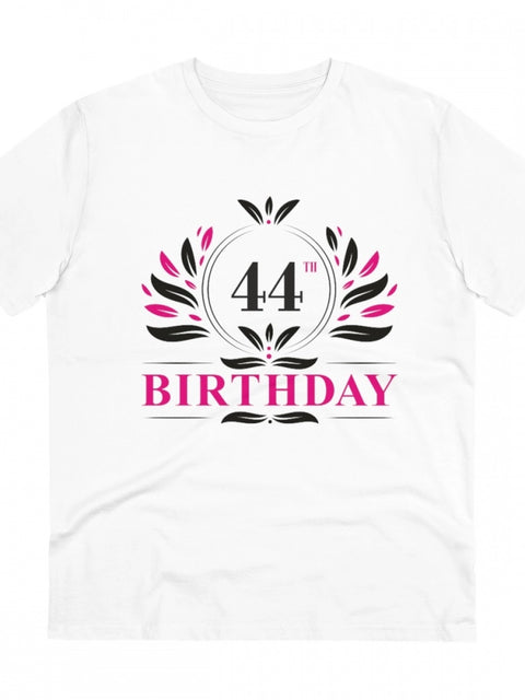 Generic Men's PC Cotton 44th Birthday Printed T Shirt (Color: White, Thread Count: 180GSM)
