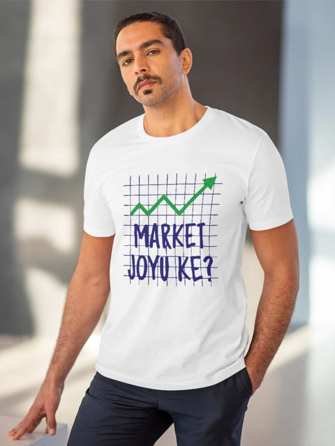 Generic Men's PC Cotton Market Joyu Che Printed T Shirt (Color: White, Thread Count: 180GSM)