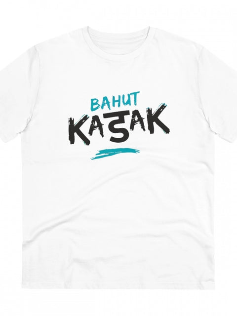 Generic Men's PC Cotton Bahot Kadak Printed T Shirt (Color: White, Thread Count: 180GSM)