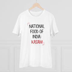 Generic Men's PC Cotton India Kasam Printed T Shirt (Color: White, Thread Count: 180GSM)