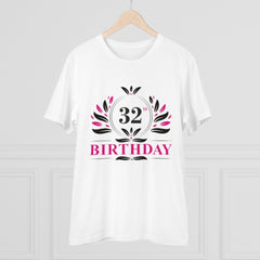 Generic Men's PC Cotton 32nd Birthday Printed T Shirt (Color: White, Thread Count: 180GSM)