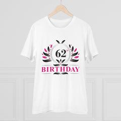 Generic Men's PC Cotton 62nd Birthday Printed T Shirt (Color: White, Thread Count: 180GSM)