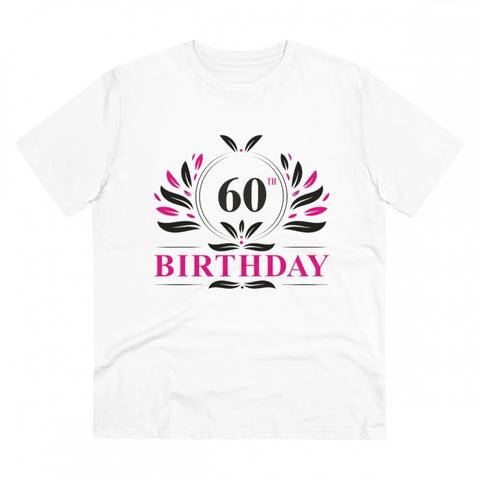 Generic Men's PC Cotton 60th Birthday Printed T Shirt (Color: White, Thread Count: 180GSM)