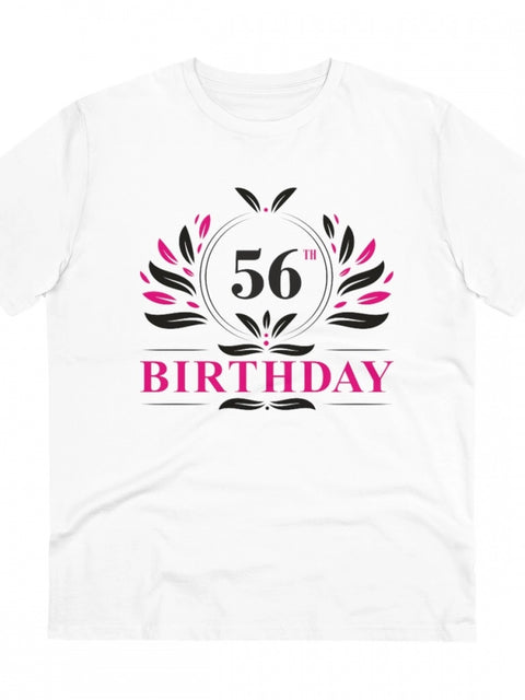 Generic Men's PC Cotton 56th Birthday Printed T Shirt (Color: White, Thread Count: 180GSM)