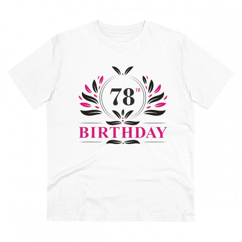 Generic Men's PC Cotton 78th Birthday Printed T Shirt (Color: White, Thread Count: 180GSM)