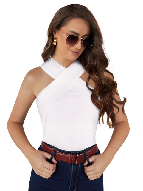 Generic Women's Western Wear Hosiery T Shirts (White)