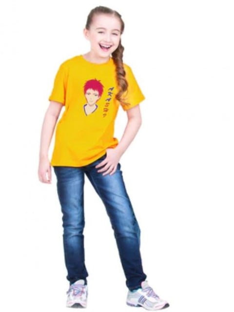 Generic Girls Cotton Akashi Half Sleeve TShirt (Yellow)