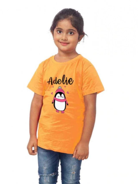 Generic Girls Cotton Adelie Half Sleeve TShirt (Mustard)