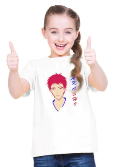 Generic Girls Cotton Akashi Half Sleeve TShirt (White)