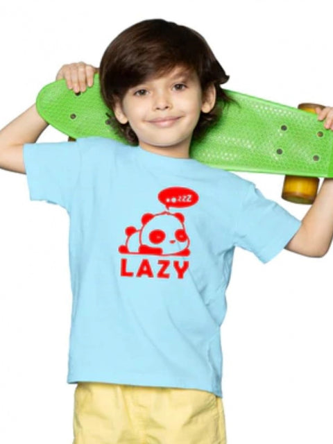 Generic Boys Cotton Lazy Half Sleeve TShirt (Sky Blue)