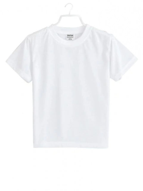 Generic Boys Cotton Plain Half Sleeve TShirt (White)