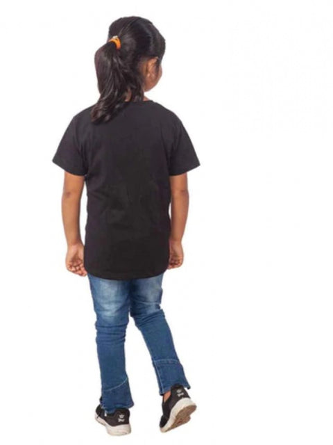 Generic Girls Cotton Tribal Half Sleeve TShirt (Black)
