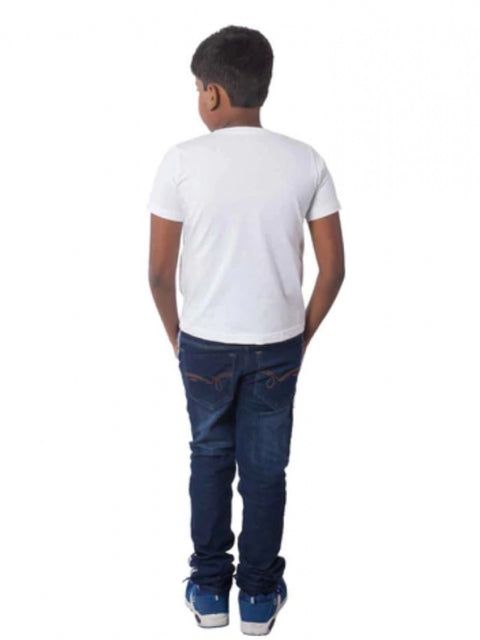 Generic Boys Cotton Off Road Adventure Half Sleeve TShirt (White)