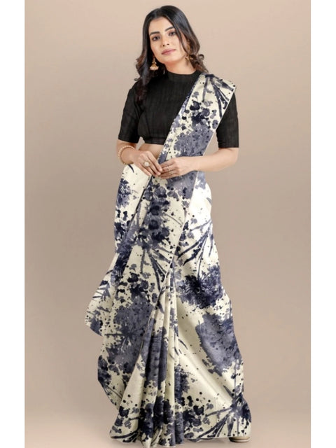 Women's Joya Silk Saree with Blouse (Black, 5-6 Mtrs)