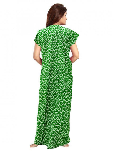 Generic Women's Cotton Printed Maxi Nighty (Green)