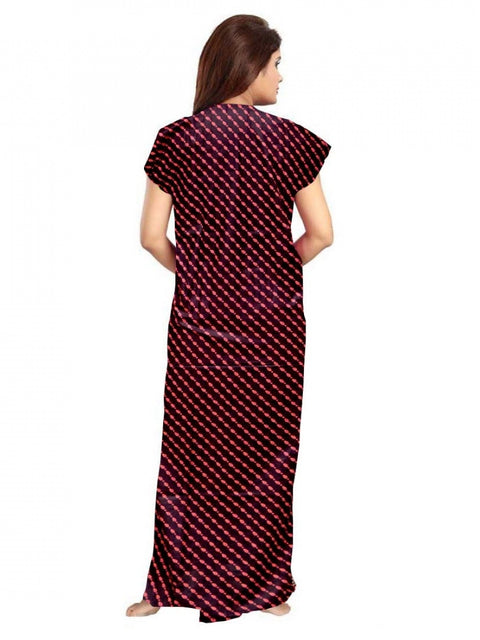 Generic Women's Cotton Printed Maxi Nighty (Brown)
