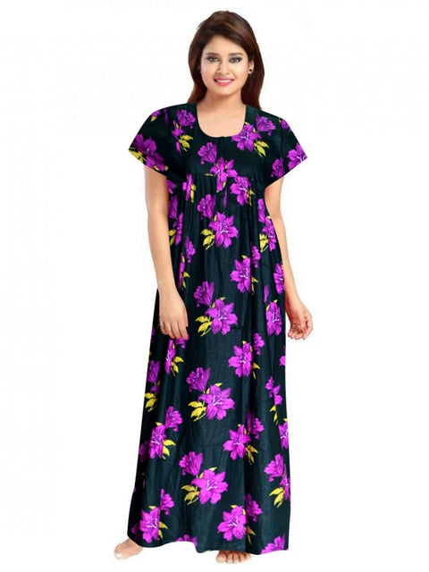 Generic Women's Cotton Printed Maxi Nighty (Pink)