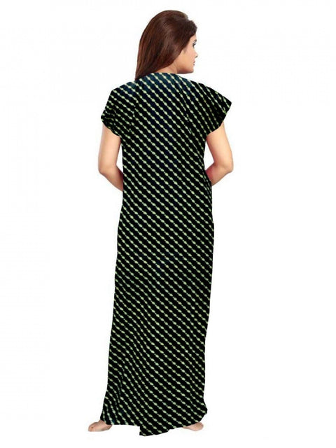 Generic Women's Cotton Printed Maxi Nighty (Green)