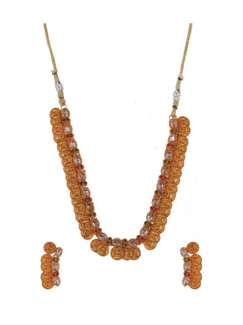 Generic Women's Elegent Laxmi Coin Shape Jewellery Chowker Set (White, Free Size)