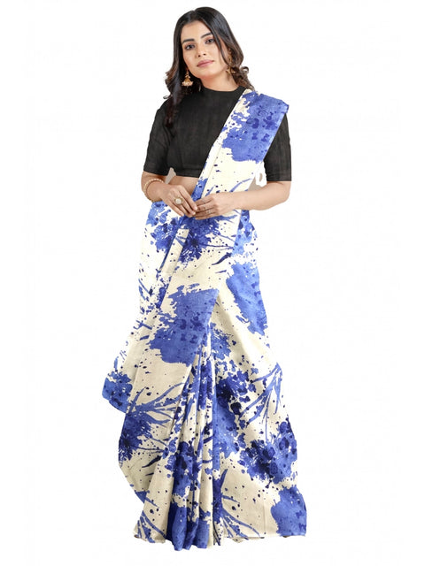 Women's Joya Silk Saree with Blouse (Blue, 5-6 Mtrs)