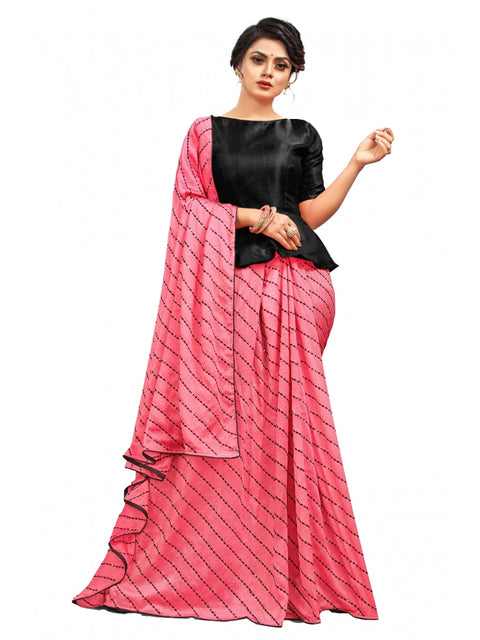 Women's Vichitra Saree with Blouse (Gajari, 5-6 Mtrs)