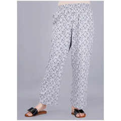 Generic Women's Casual Half Sleeve Printed Viscose Rayon Shirt With Pyjama Pant Night Suit Set (Grey)
