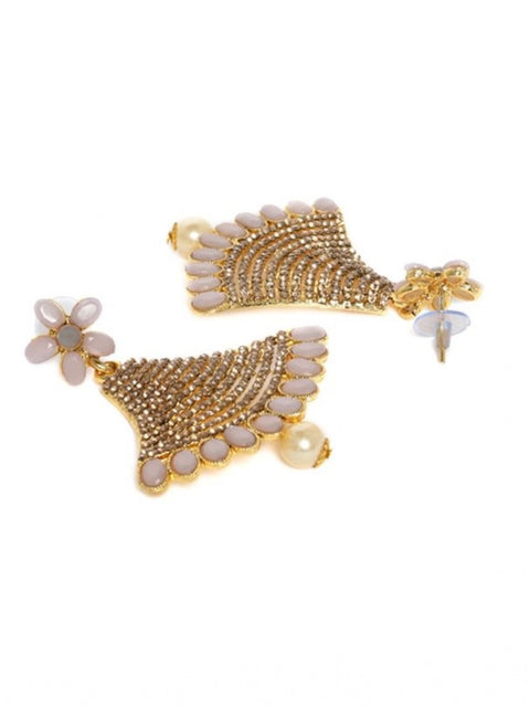 Women's Rose Gold Plated Alloy Earrings (Gold)