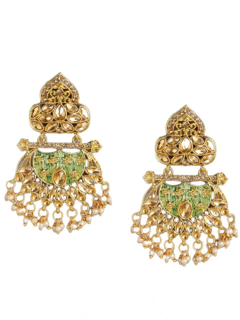Women's Rose Gold Plated Alloy Earrings (Gold)