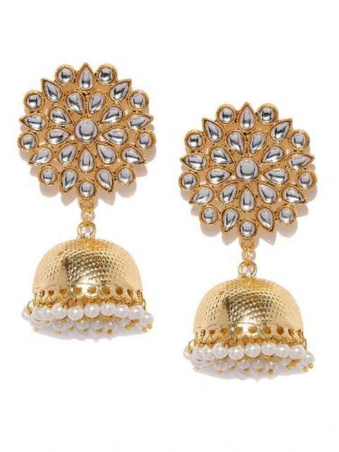 Women's Rose Gold Plated Alloy Earrings (White)