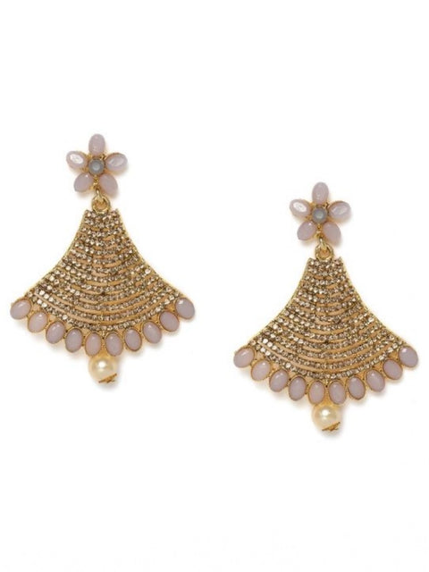 Women's Rose Gold Plated Alloy Earrings (Gold)