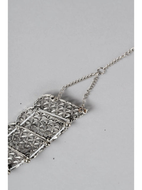 Women's Rose Gold Plated Alloy Choker (Silver)